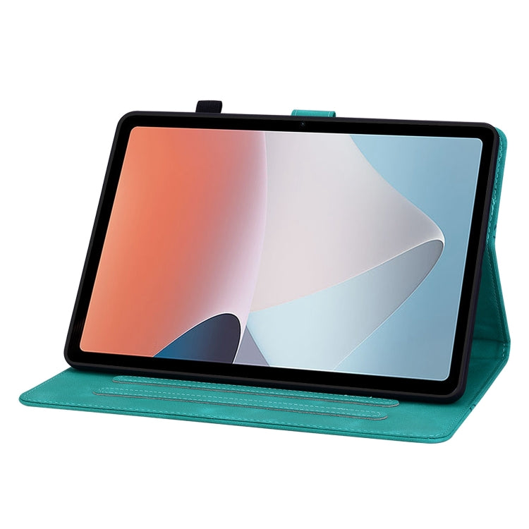 For OPPO Pad Air Lily Embossed Leather Tablet Case(Green)
