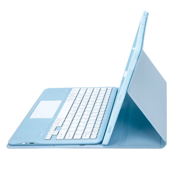 For iPad Pro 13 2024 A14B-A Detachable Ultra-Thin Bluetooth Touch Keyboard Leather Tablet Case with Pen Slot(Light Blue)