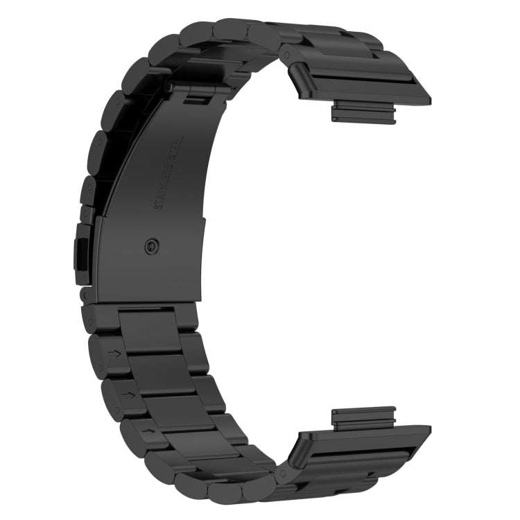 For Huawei Watch Fit 3 Three Bead Stainless Steel Metal Watch Band(Black)