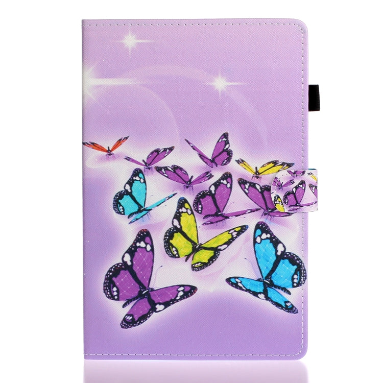 For iPad Pro 11 2024 Coloured Drawing Stitching Smart Leather Tablet Case(Butterflies)