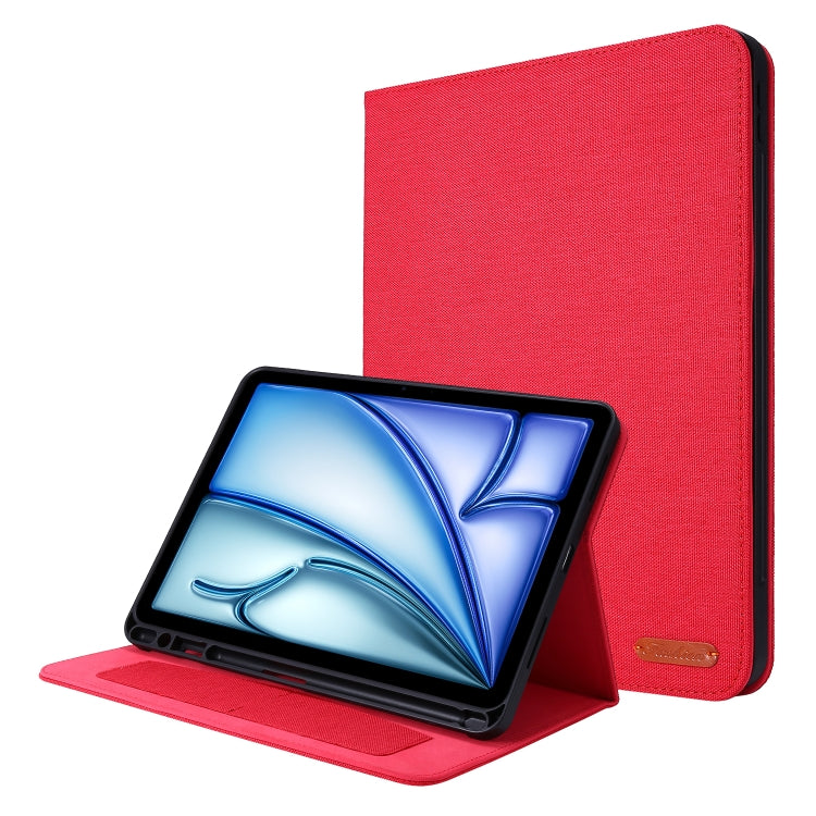 For iPad Air 11 2025 / 2024 Fabric Leather Tablet Case(Red)