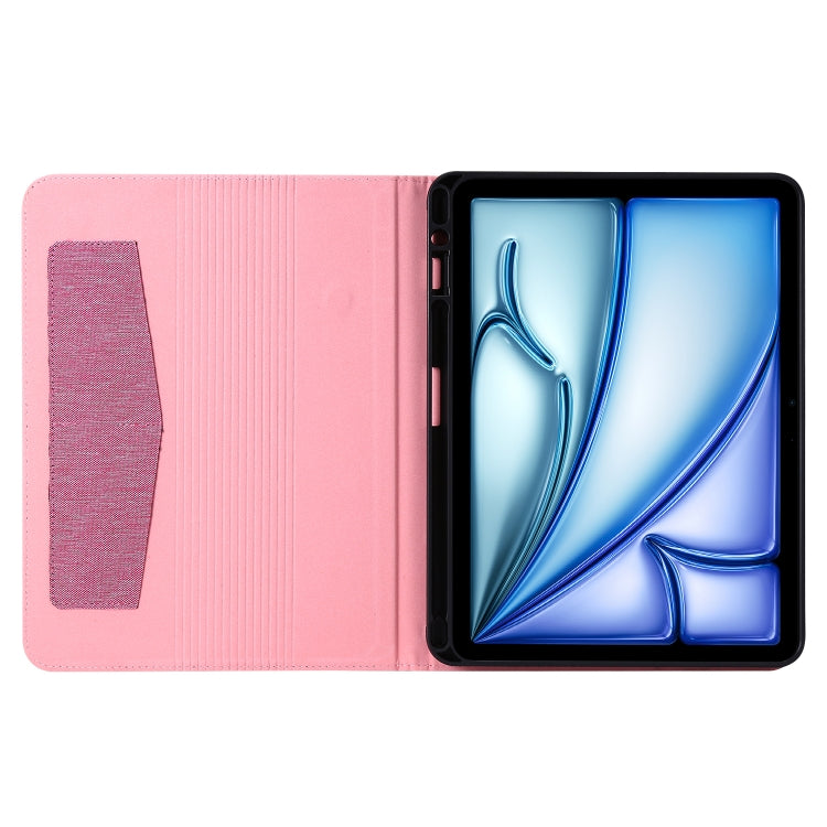 For iPad Air 13 2024 Fabric Leather Tablet Case(Rose Red)