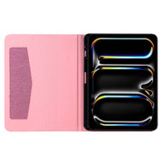 For iPad Pro 13 2024 Fabric Leather Tablet Case(Rose Red)