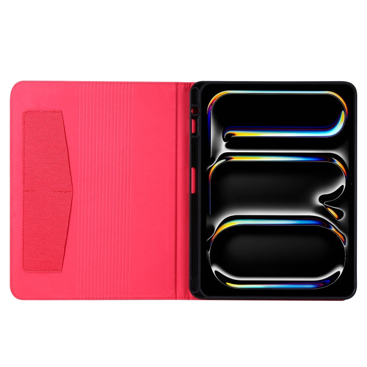 For iPad Pro 13 2024 Fabric Leather Tablet Case(Red)