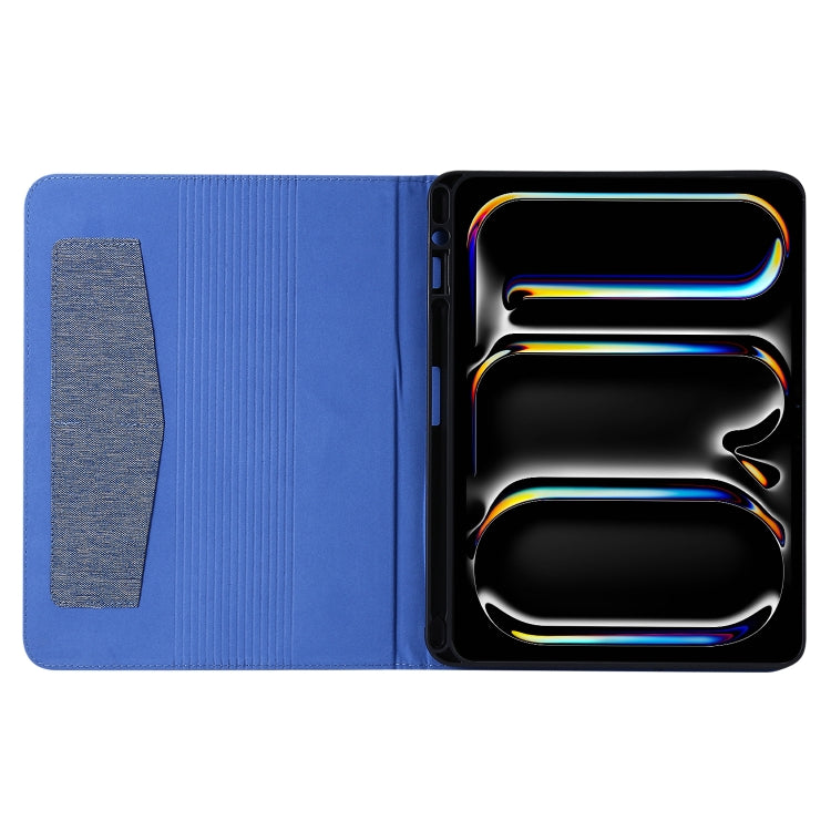 For iPad Pro 13 2024 Fabric Leather Tablet Case(Blue)