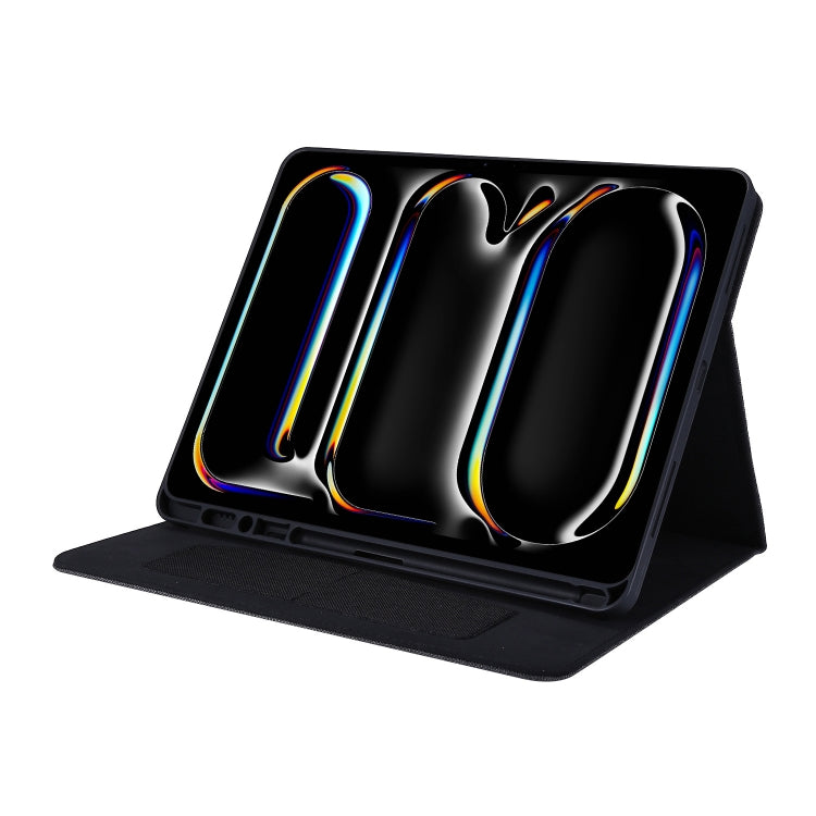 For iPad Pro 13 2024 Fabric Leather Tablet Case(Black)