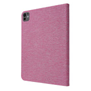 For iPad Pro 11 2024 Fabric Leather Tablet Case(Rose Red)