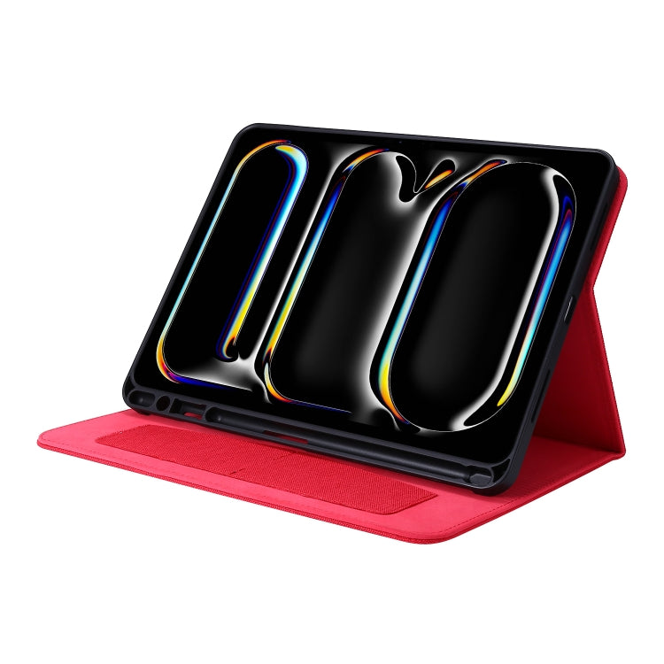 For iPad Pro 11 2024 Fabric Leather Tablet Case(Red)
