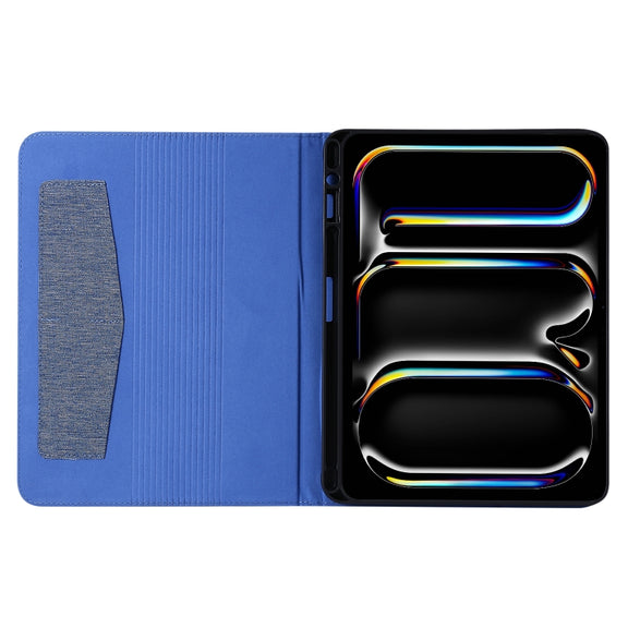For iPad Pro 11 2024 Fabric Leather Tablet Case(Blue)