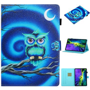 For iPad Pro 11 2024 Coloured Drawing Stitching Smart Leather Tablet Case(Moon Owl)