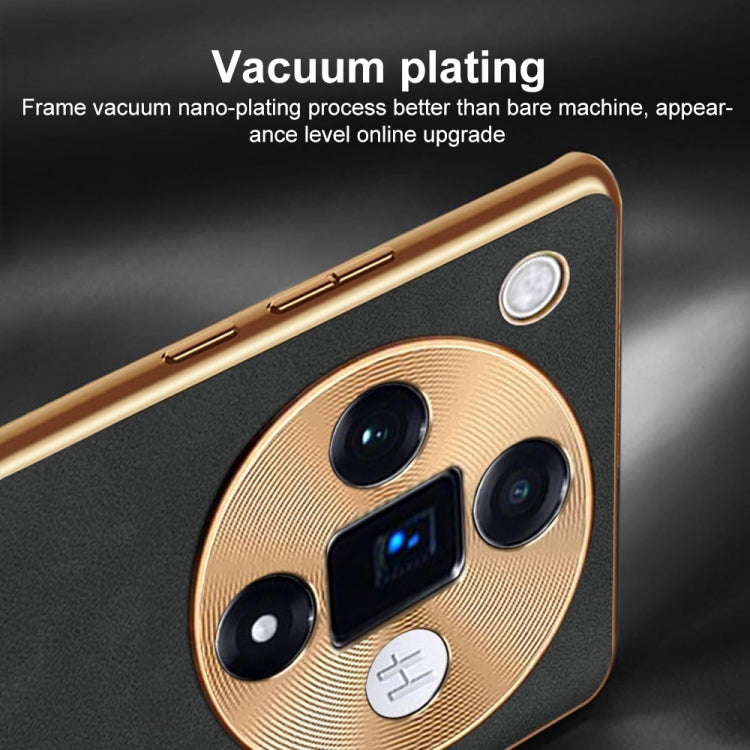 For OPPO Find X7 Ultra Electroplating Lambskin Leather Phone Case(Black)