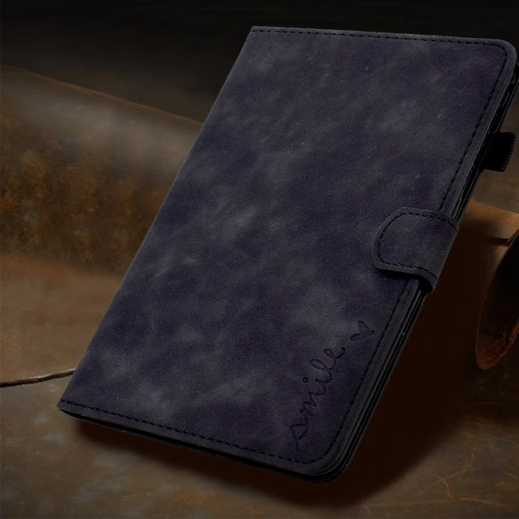 For iPad Pro 11 2024 Embossed Smile Smart Leather Tablet Case(Black)