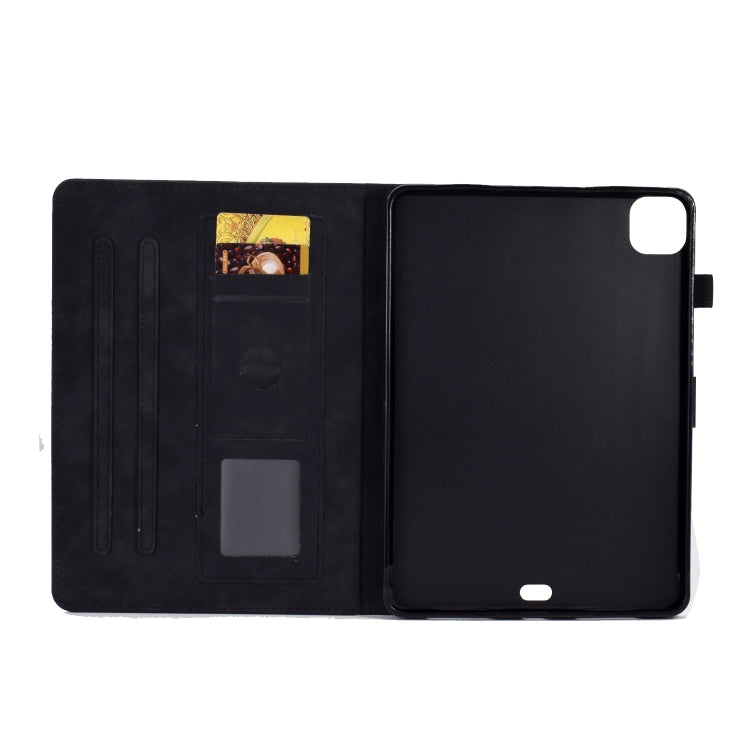 For iPad Pro 11 2024 Embossed Smile Smart Leather Tablet Case(Black)