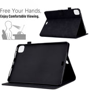 For iPad Pro 11 2024 Embossed Smile Smart Leather Tablet Case(Black)