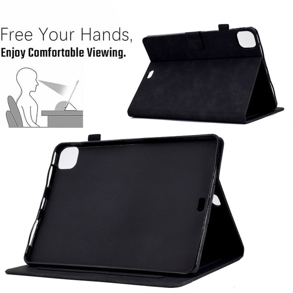 For iPad Pro 11 2024 Embossed Smile Smart Leather Tablet Case(Black)