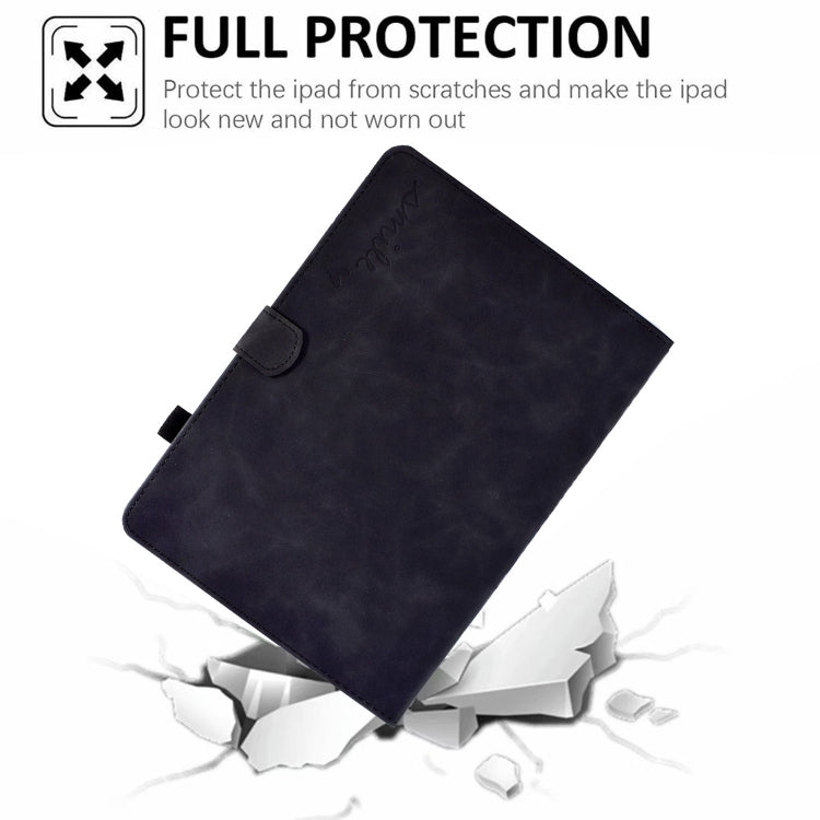 For iPad Pro 11 2024 Embossed Smile Smart Leather Tablet Case(Black)