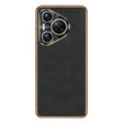 For Huawei Pura 70 Pro / 70 Pro+ Electroplating Lambskin Leather Phone Case(Black) - Huawei Cases by PMC Jewellery | Online Shopping South Africa | PMC Jewellery | Buy Now Pay Later Mobicred