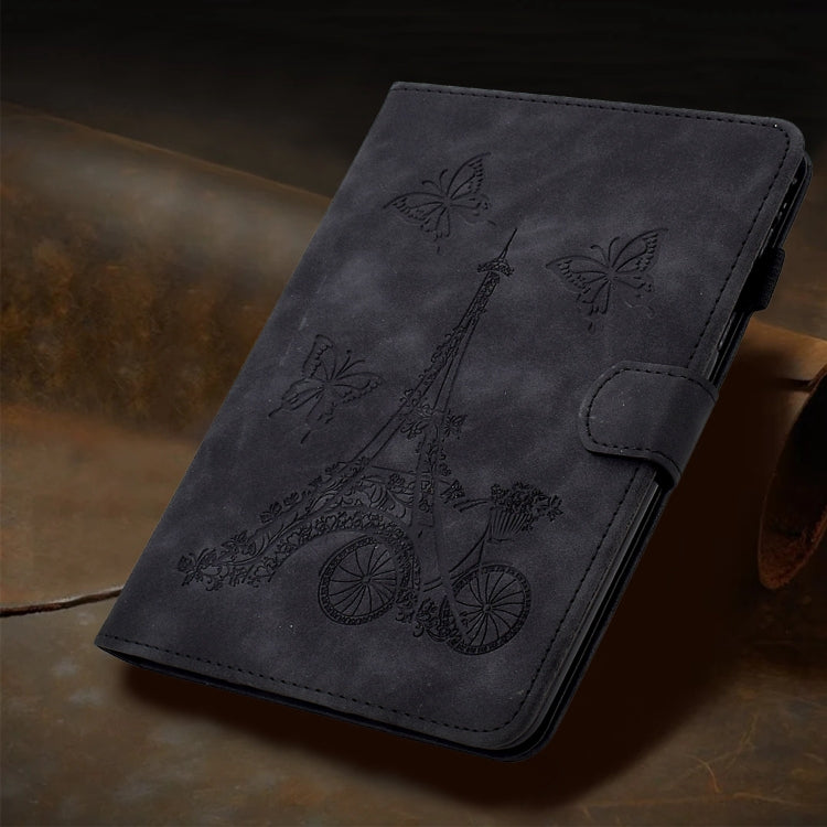 For iPad Pro 11 2024 Tower Embossed Leather Smart Tablet Case(Black)