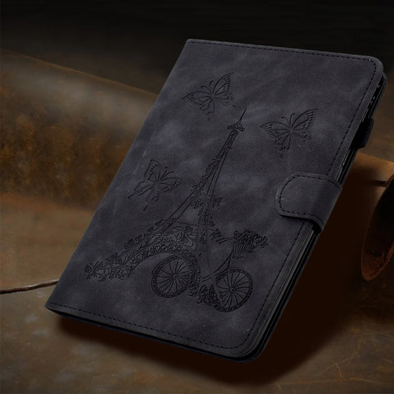 For iPad Pro 11 2024 Tower Embossed Leather Smart Tablet Case(Black)