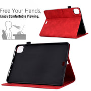 For iPad Pro 11 2024 Tower Embossed Leather Smart Tablet Case(Red)