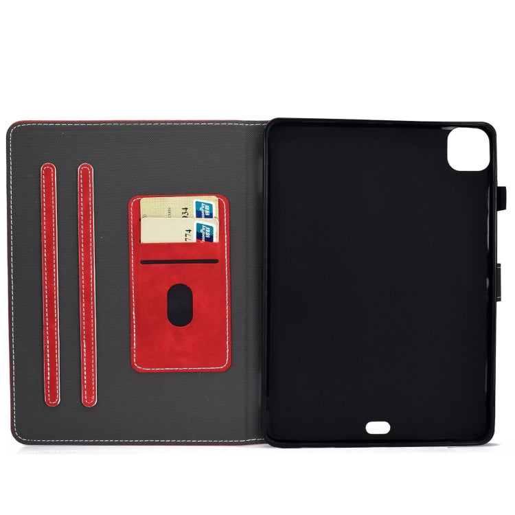 For iPad Pro 11 2024 Cowhide Texture Tablet Leather Smart Case(Red)
