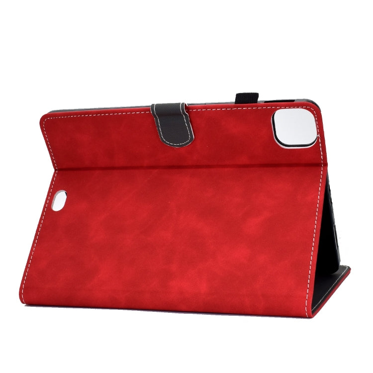 For iPad Pro 11 2024 Cowhide Texture Tablet Leather Smart Case(Red)
