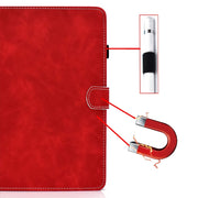 For iPad Pro 11 2024 Cowhide Texture Tablet Leather Smart Case(Red)