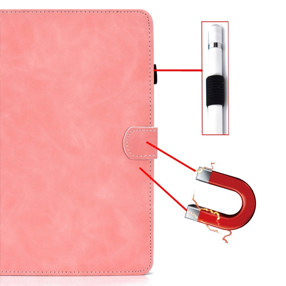 For iPad Pro 11 2024 Cowhide Texture Tablet Leather Smart Case(Rose Gold)