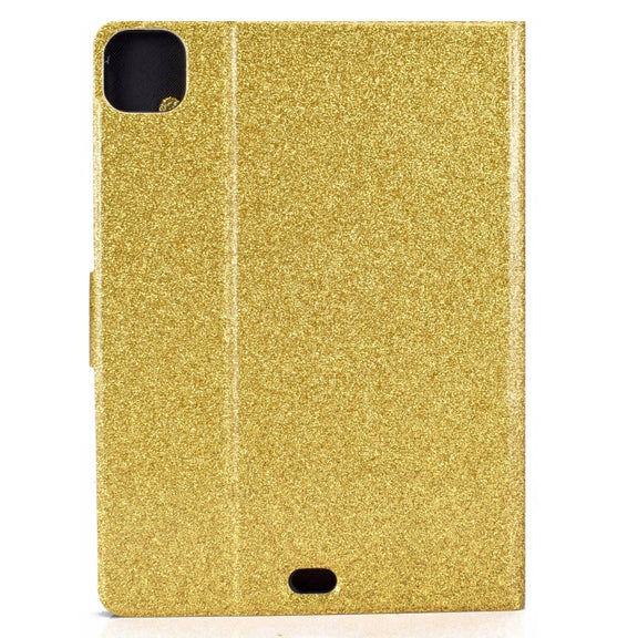 For iPad Pro 11 2024 Varnish Glitter Powder Smart Leather Tablet Case(Yellow)