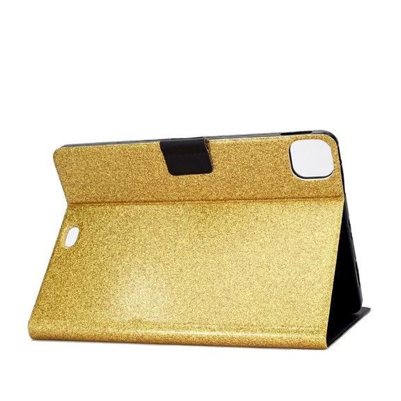 For iPad Pro 11 2024 Varnish Glitter Powder Smart Leather Tablet Case(Yellow)