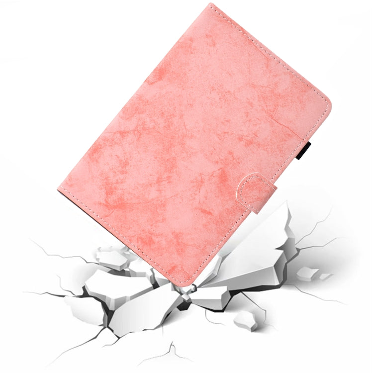 For iPad Pro 11 2024 Marble Style Cloth Texture Smart Leather Tablet Case(Pink)