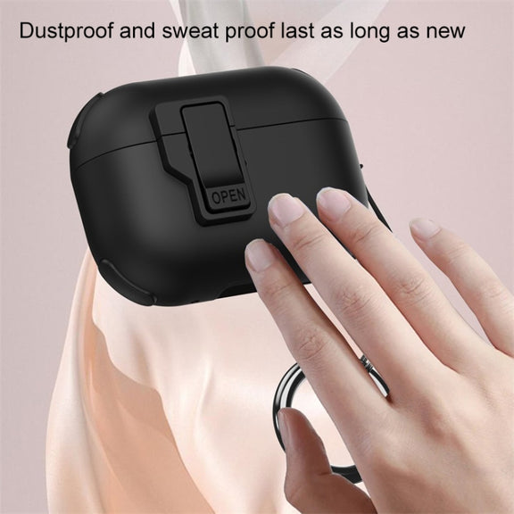 For AirPods Pro 2 Mechanical Switch Lock Bluetooth Earphone Protective Case(Blue)