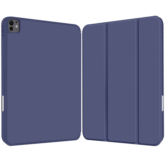For iPad Pro 13 2024 3-fold TPU Smart Leather Tablet Case with Pen Slot(Royal Blue)
