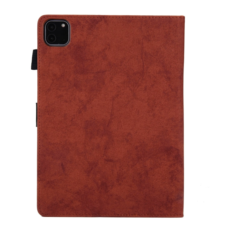 For iPad Pro 11 2024 Cloth Texture Leather Tablet Case(Brown)
