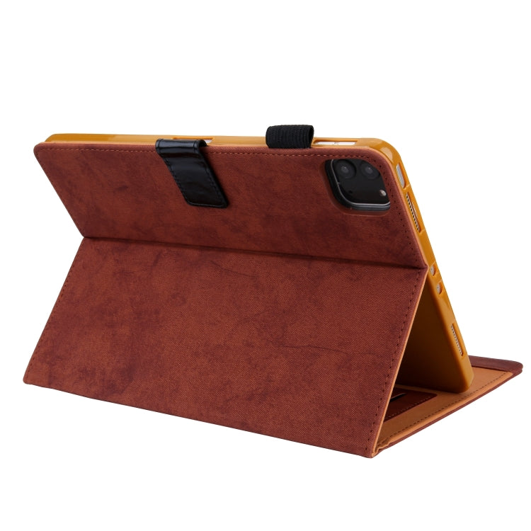 For iPad Pro 11 2024 Cloth Texture Leather Tablet Case(Brown)
