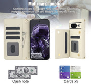 For Google Pixel 8 Crossbody Multifunction Rhombic Leather Phone Case(White)