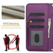 For Google Pixel 8a Crossbody Multifunction Rhombic Leather Phone Case(Dark Purple)