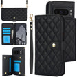 For Google Pixel 8 Pro Crossbody Multifunction Rhombic Leather Phone Case(Black) - Google Cases by PMC TechLife | Online Shopping South Africa | PMC TechLife | Buy Now Pay Later Mobicred