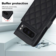 For Google Pixel 8 Pro Crossbody Multifunction Rhombic Leather Phone Case(Black)