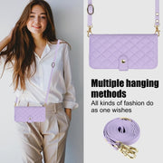 For Google Pixel 8 Pro Crossbody Multifunction Rhombic Leather Phone Case(Purple)