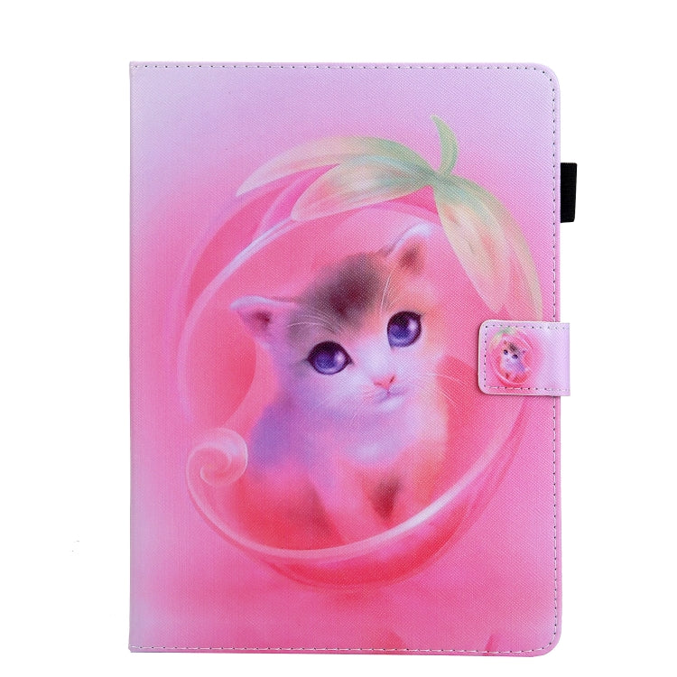 For iPad Pro 11 2024 Colored Drawing Leather Smart Tablet Case(Pink Cat)