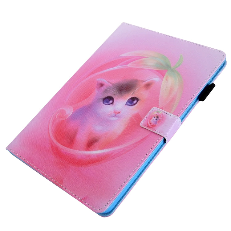 For iPad Pro 11 2024 Colored Drawing Leather Smart Tablet Case(Pink Cat)