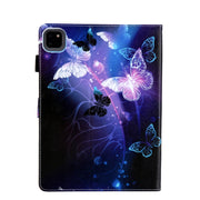 For iPad Pro 11 2024 Colored Drawing Leather Smart Tablet Case(Purple Butterflies)