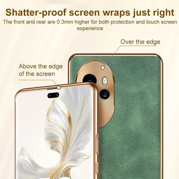 For Honor Magic6 Pro Electroplating Lambskin Leather Phone Case(Grey)