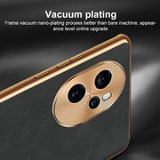 For Honor Magic6 Pro Electroplating Lambskin Leather Phone Case(Black)