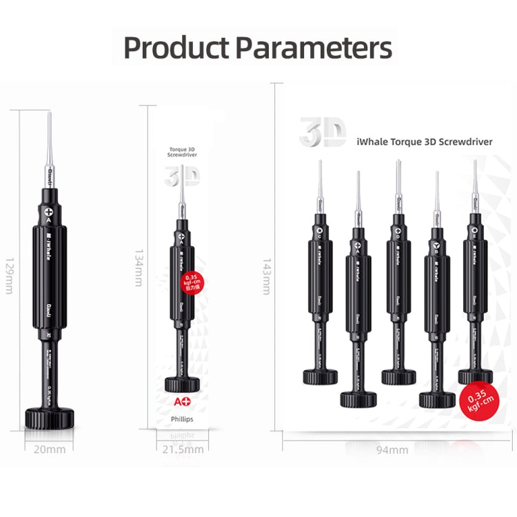 3 in 1 QianLi iWhale Special S2 Steel Magnetic Torque 3D Screwdriver, Model:A/B/C