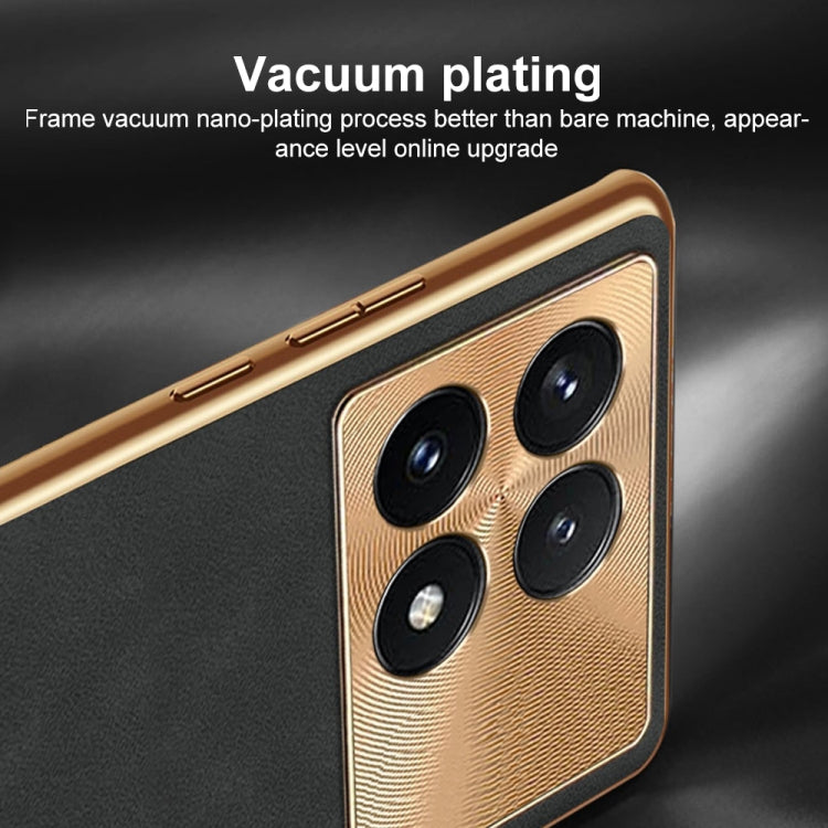 For Xiaomi Redmi K70 Electroplating Lambskin Leather Phone Case(Blue)