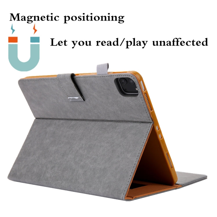 For iPad Pro 11 2024 Business Style Horizontal Flip Leather Smart Tablet Case with Holder(Grey)