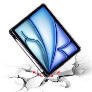 For iPad Air 11 2024 3-fold TPU Leather Smart Tablet Case with Pen Slot(Black)