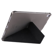 For iPad Pro 13 2024 Multi-folding TPU Leather Smart Tablet Case with Pen Slot(Black)